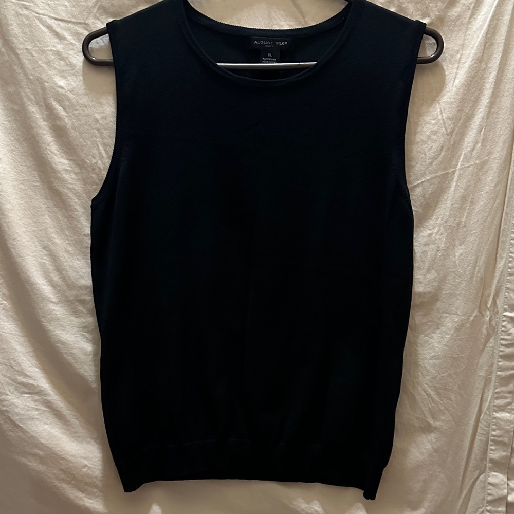 August Silk Black Knit Top